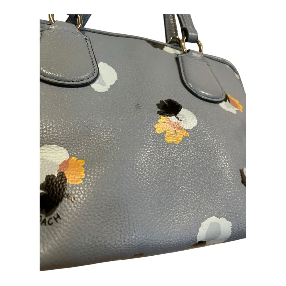 Coach Nolita Blue Floral print pebbled leather satchel shoulder bag - Picture 5 of 11